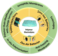 Graphical abstract: Advances in polymer electrolyte design strategies for highly efficient supercapacitors and Zn-based batteries