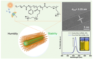 Graphical abstract: Durable cesium metal halide perovskite nanorods formed using a multifunctional polycationic diblock copolymer