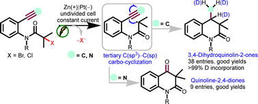 Graphical abstract: Electro-carbo-cyclization of alkyne-, alkene-, and nitrile-tethered α-halocarbonyls