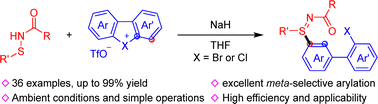 Graphical abstract: Regioselective functionalization of sulfenamides: S-arylation with cyclic diaryl λ3-bromanes and λ3-chloranes