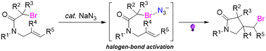 Graphical abstract: Photo-induced and azide anion-facilitated atom transfer cyclization of N-allyl-2-bromoamides