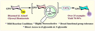 Graphical abstract: Copper(ii)-mediated deoxychlorination synthesis of glycosyl chlorides from glycosyl hemiacetals