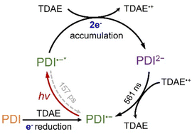 Graphical abstract: Steering photoinduced multi-electron accumulation via high-concentration sacrificial electron donors
