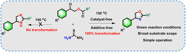Graphical abstract: Metal and additive-free synthesis of 2,4-disubstituted oxazoles via thiourea-mediated cyclization reaction