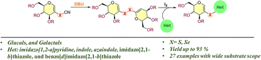 Graphical abstract: Regioselective chalcogenation of glycals: DBU and iodine-mediated, transition-metal-free synthesis of heteroaryl thio- and seleno-glycoconjugates