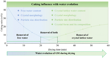 Graphical abstract: Revealing the relationship between the anti-caking function of wet hydrate crystals and water migration: a case study of glucose monohydrate