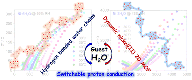 Graphical abstract: Guest water-induced reversible regulation of proton conduction in a two-dimensional nickel(ii) coordination polymer