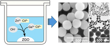 Graphical abstract: Size-controlled synthesis of monodisperse zinc gallium oxide particles via coprecipitation under hydrothermal conditions using trisodium citrate