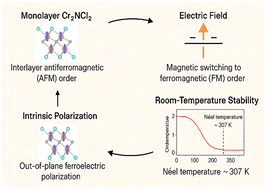 Graphical abstract: Electric-field-induced magnetic switching in a monolayer MXene Cr2NCl2 with intrinsic electronic polarization
