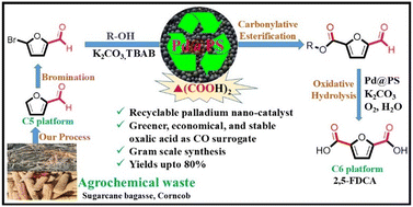 Graphical abstract: Supported Pd-catalyzed carbonylative transformation of biomass-derived furfural to 2,5-furandicarboxylic acid