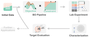Graphical abstract: Constrained composite Bayesian optimization for rational synthesis of polymeric particles