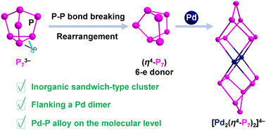 Graphical abstract: [Pd2(η4-P7)2]4−: a Pd2 sandwiched by two anionic nortricyclane-type polyphosphides