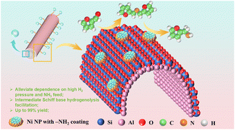Graphical abstract: Amino-modified halloysite nanotube-supported nickel catalysts for the efficient reductive amination of biomass aldehydes and ketones