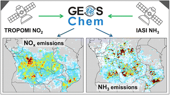 Graphical abstract: Subtropical southern Africa fire emissions of nitrogen oxides and ammonia obtained with satellite observations and GEOS-Chem