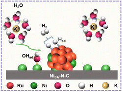 Graphical abstract: Synergy of Ni single atom and RuNi alloy nanocluster enables boosted hydrogen evolution at industrial current densities