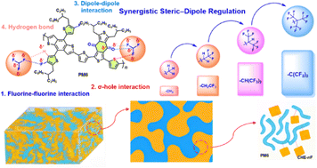 Graphical abstract: Synergistic steric–dipole modulation via stepwise trifluoromethyl substitution enables active-layer hierarchical assembly and >20% power conversion efficiency in organic photovoltaic devices