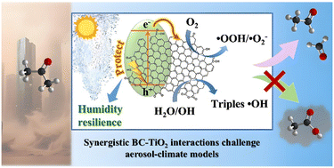 Graphical abstract: Interfacial charge transfer in black carbon–mineral dust hybrids boosts atmospheric photooxidation