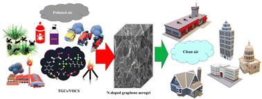 Graphical abstract: Room temperature capture of hazardous gases by a sustainable N-doped graphene aerogel