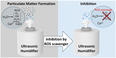 Graphical abstract: Interfacial redox chemistry-driven formation and inhibition of nanoparticles in ultrasonic-humidifier microdroplets