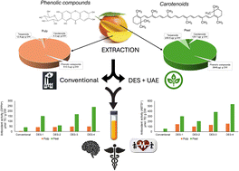 Graphical abstract: Green extraction of phenolic compounds and carotenoids from the pulp and peel of mango criollo by sustainable emerging technologies