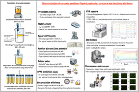 Graphical abstract: Curcumin encapsulation via protein-stabilized emulsions: comparative formulation and characterization using whey, soy, and pea proteins