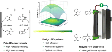 Graphical abstract: Pairing Shono-type electro-oxidation with the electro-reduction of dimethyl phthalate in a recycle flow reactor