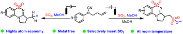 Graphical abstract: Electrochemical selective incorporation of SO2 to synthesize fused-ring framework compounds