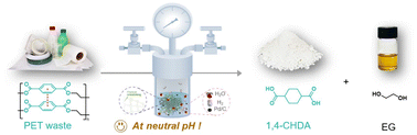 Graphical abstract: Hydrogenation-induced selective degradation of PET wastes