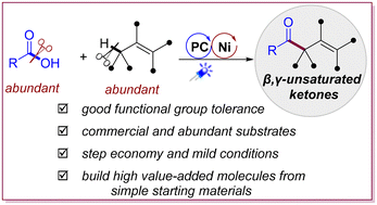 Graphical abstract: Direct allylic C(sp3)–H acylation of alkenes via metallaphotoredox catalysis using carboxylic acids