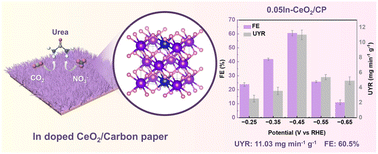 Graphical abstract: In situ growth of indium-doped cerium oxide for highly selective urea electrosynthesis from nitrate and carbon dioxide