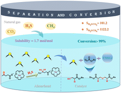 Graphical abstract: Carbonyl-functionalized metallic ionic liquids via coordination for efficient hydrogen sulfide separation and conversion using α,β-unsaturated carboxylate esters