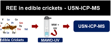 Graphical abstract: Feasibility of rare earth element determination in edible insects by USN-ICP-MS after microwave-assisted UV digestion using diluted acids