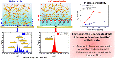 Graphical abstract: Interface-driven enhancement of Nafion thin-film conductivity via controlled aminothiol modification