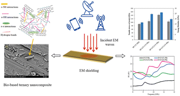 Graphical abstract: A ternary multiscale nanocomposite system based on functionalized graphene oxide, carbon fibers and bio-based polybenzoxazine for electromagnetic shielding