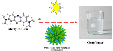 Graphical abstract: Nanoflower-like ZnO–carbon quantum dot heterostructures for solar-driven degradation of methylene blue: a high-performance and recyclable photocatalyst for sustainable wastewater treatment