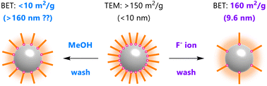 Graphical abstract: A more accurate estimation of the specific surface area of TiO2 nanoparticles capped with organic ligands