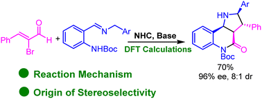 Graphical abstract: DFT study on the mechanism and origin of stereoselectivity of an NHC-catalyzed activation/transformation of an α-bromo enal