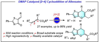 Graphical abstract: Regioselective synthesis of pyrano[2,3-d]thiazole derivatives viaDMAP-catalyzed [2+4] annulation of allenoates
