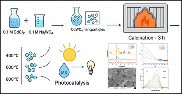 Graphical abstract: Calcination tuned structural, optical and dielectric properties of wet chemically synthesised cadmium tungstate nanoparticles for photocatalytic and photodetector applications