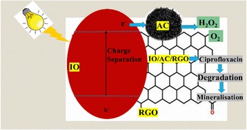 Graphical abstract: Design of a ternary heterostructure catalyst composed of waste-derived activated carbon/Fe2O3/reduced graphene oxide for photocatalytic degradation of ciprofloxacin