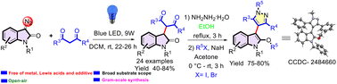 Graphical abstract: A visible light-promoted C–H insertion reaction of diazoamides with 1,3-diketones