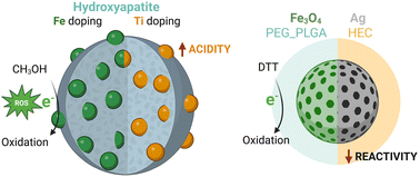 Graphical abstract: In chemico categorization of magnetite-, hydroxyapatite-, and Ag-derived hybrid nanobiomaterials based on the surface oxidative reactivity: implications of doping and coating