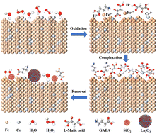 Graphical abstract: A close atomic surface of stainless steel produced by novel green chemical mechanical polishing using silica and lanthana mixed abrasives
