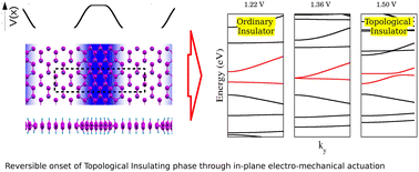Graphical abstract: Robust electro-mechanical actuation in hydrogenated Xenes leading to reversible topological transition