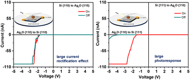 Graphical abstract: Interface-controlled Ag2O–Si wafer heterojunctions showing current rectification and light-responsive conductivity