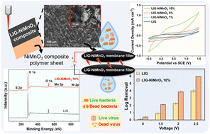 Graphical abstract: Bimetallic NiMnO3-embedded laser-induced graphene: a high-performance catalytic filter for electrochemical pathogen inactivation