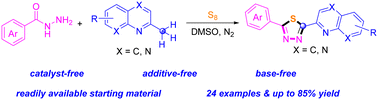 Graphical abstract: Synthesis of 1,3,4-thiadiazoles from elemental sulfur via three-component cyclization under metal-free conditions