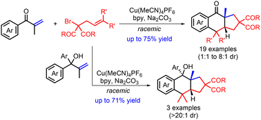 Graphical abstract: Copper-catalyzed bi-cyclization of α,β-unsaturated arylketones for accessing cyclopenta[b]tetralines