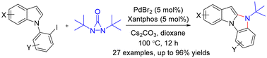 Graphical abstract: Pd-catalyzed efficient synthesis of benzo[4,5]imidazo[1,2-a]indoles with diaziridinone