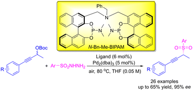 Graphical abstract: Palladium-catalyzed asymmetric propargylic sulfonylation of propargyl esters with sulfonyl hydrazides